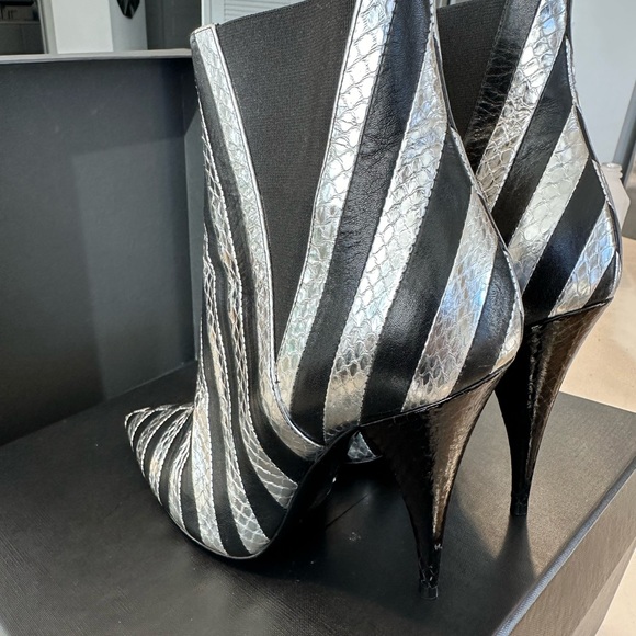 YSL Snake Black and Silver Boot - Picture 4 of 14